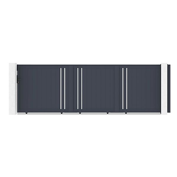 Casanoov Schiebetor 5M Giona H 160Cm Aluminium & Tor Giona H160 Grau günstig online kaufen