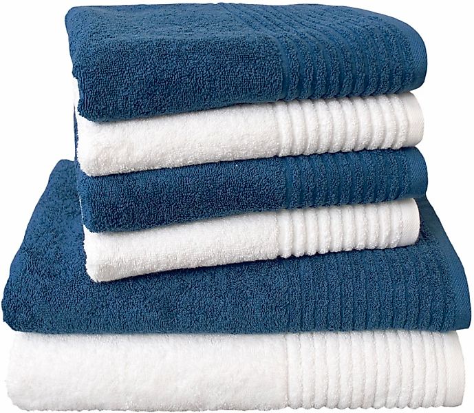 Dyckhoff Handtuch Set "Brillant" Set 6 Stk. Walkfrottee mit Streifenbordüre günstig online kaufen
