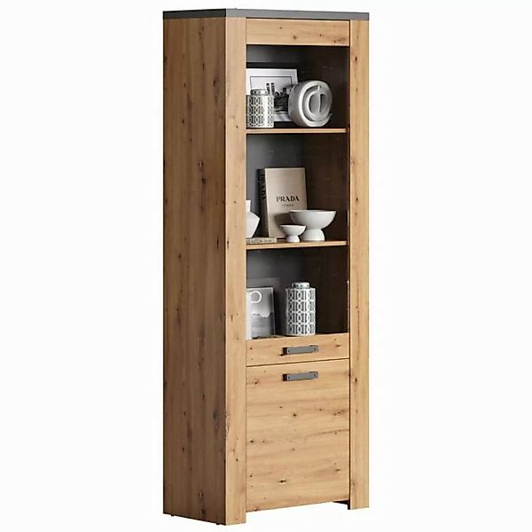 trendteam Vitrine Vitrinenschrank Beistellschrank Schrank Artisan Eiche 73x günstig online kaufen