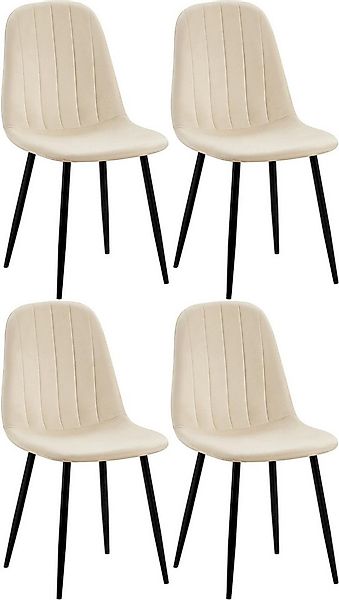 CLP Esszimmerstuhl Baxter (4er Set, 4 St), gesteppter Samt-Bezug günstig online kaufen