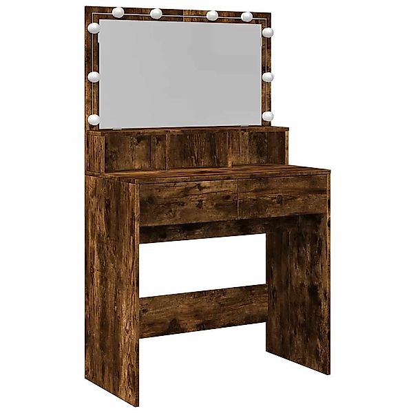 vidaXL Schminktisch Schminktisch mit LED-Beleuchtung Räuchereiche günstig online kaufen