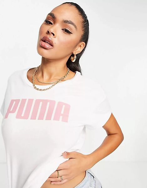 Puma – Active – T-Shirt in Weiß mit Logo günstig online kaufen