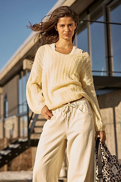 SENSES.THE LABEL Rundhalspullover mit weiten Ärmeln günstig online kaufen