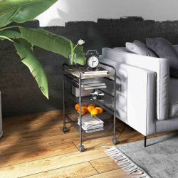 HOMCOM Servierwagen Rollwagen, Küchenwagen mit 4 günstig online kaufen