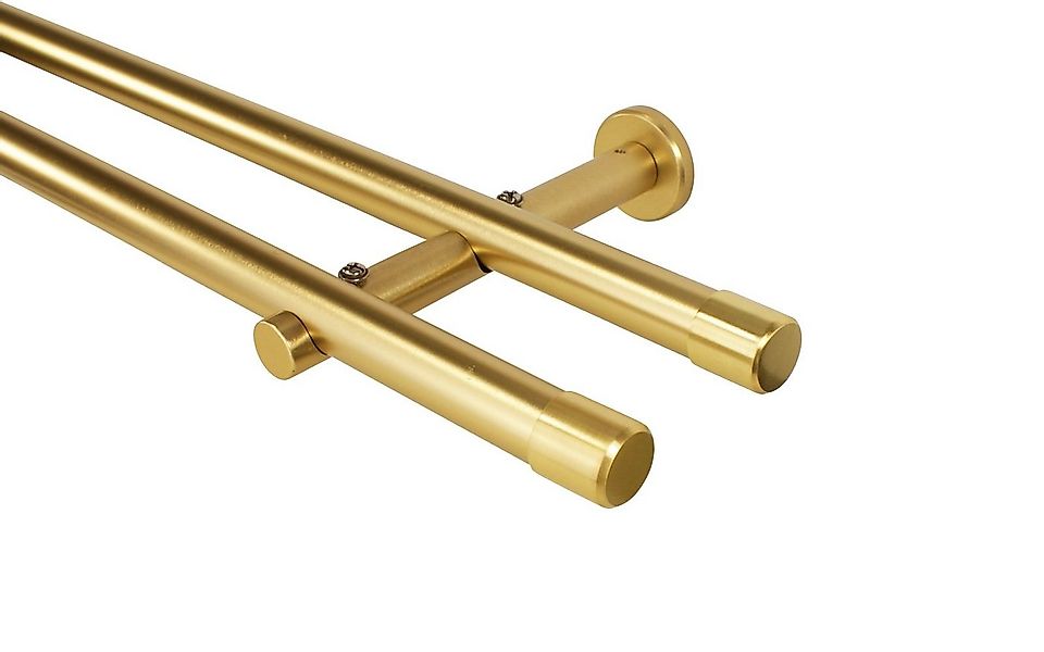iso-design Gardinenstange 20 mm 2-läufig Messing Matt aus Metall Wandmontag günstig online kaufen