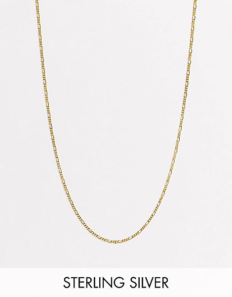 ASOS DESIGN – Figaro-Halskette aus Sterlingsilber mit 14-karätiger Vergoldu günstig online kaufen