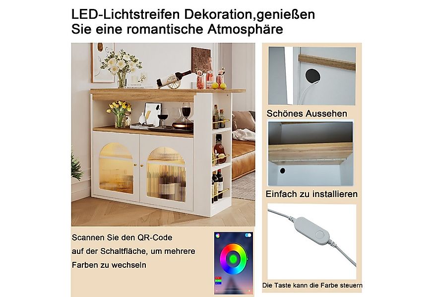 i@home Bartisch Ausziehbarer Esstisch mit Stauraum (138-193X39X105CM, Bis 5 günstig online kaufen