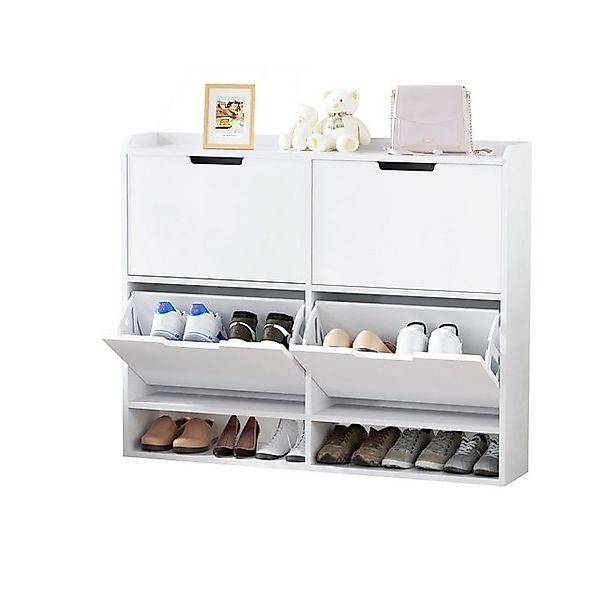 TWSOUL Schuhschrank 4 Klappen, Aufbewahrungsschrank mit günstig online kaufen
