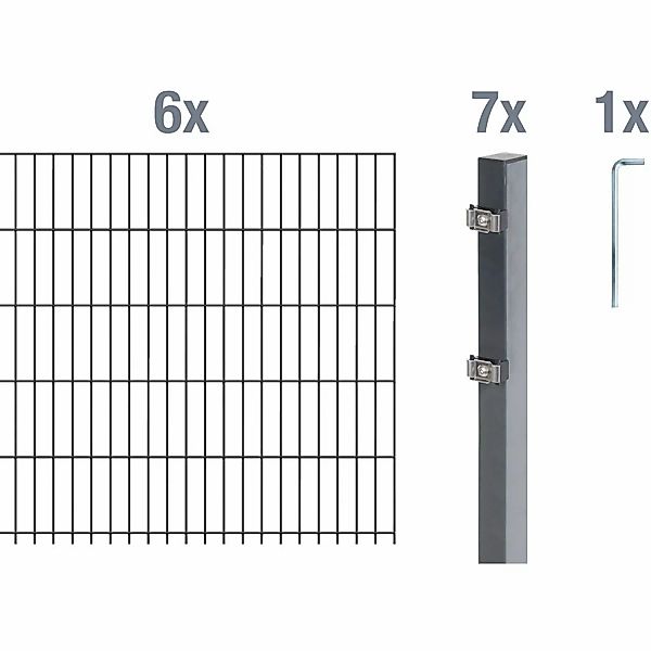 Alberts Doppelstabmattenzaun Grundset, (Set), Höhe: 80-160 günstig online kaufen
