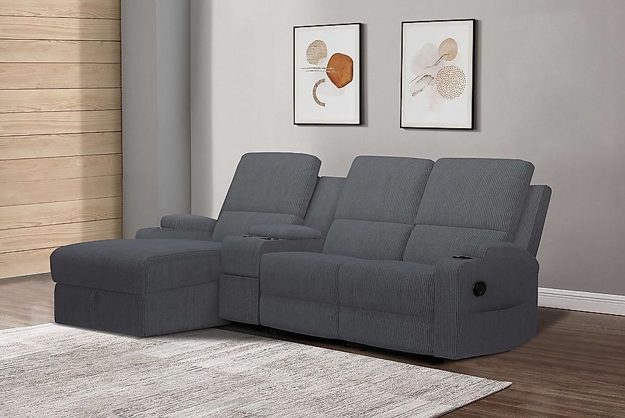 Home affaire Ecksofa NAPORI Multimediasofa, 3er Kinosessel XXL, L-Form, Cor günstig online kaufen
