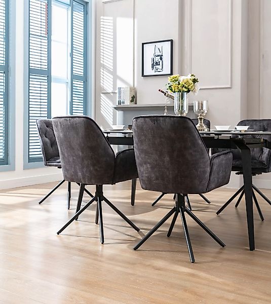 byLIVING Esszimmerstuhl "Sarina", (Set), 2 St., Samtstoff Velvet, 2er-Set, günstig online kaufen
