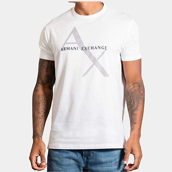 EAX  T-Shirt Diagonal logo t-shirt - white günstig online kaufen