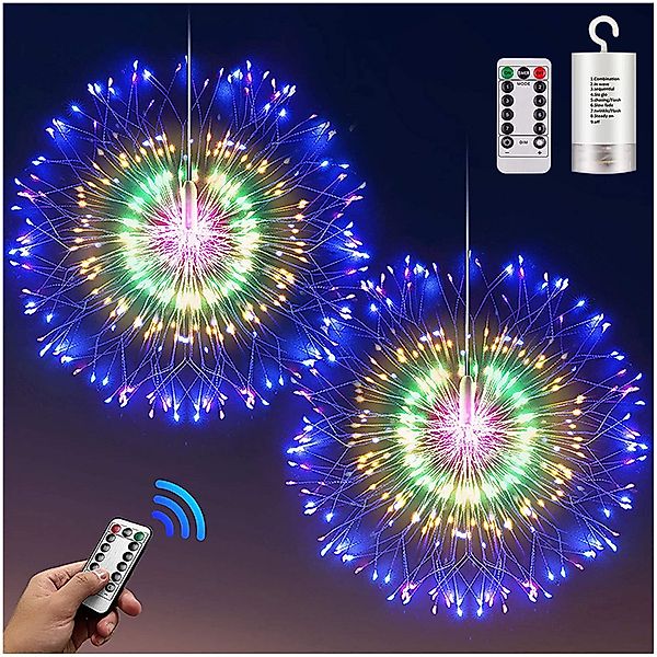 Qualra LED-Lichterkette 200LEDs Feuerwerk Lichterkette Batterie 8 Modi Häng günstig online kaufen