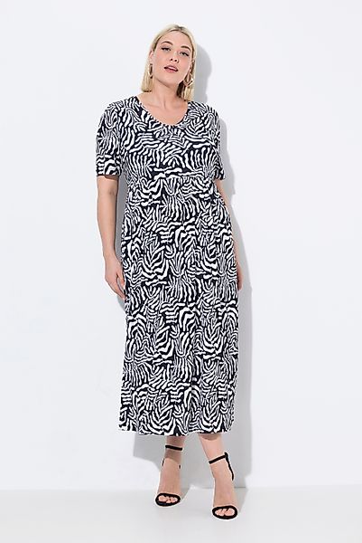 Ulla Popken Maxikleid Maxikleid A-Linie V-Ausschnitt günstig online kaufen