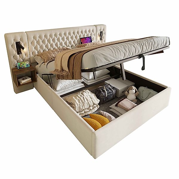 BlingBin Schlafzimmer-Set Polsterbett Hydraulisch Stauraumbett, (1-tlg) günstig online kaufen