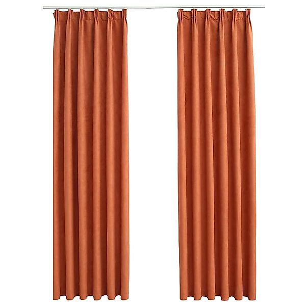 vidaXL Verdunkelungsvorhänge mit Haken 2 Stk Rostbraun 140x245 cm 134475 günstig online kaufen