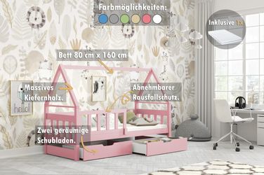 thematys Kinderbett mit Rausfallschutz und Ausziehbett günstig online kaufen