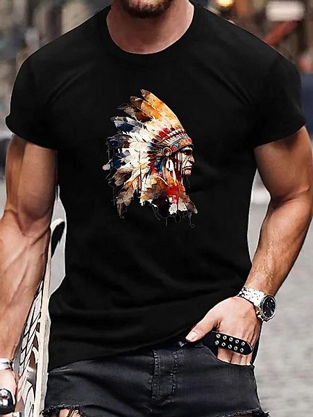RMK T-Shirt Herren Shirt Casual Freizeitshirt Sommer Häuptling Indigene Pri günstig online kaufen