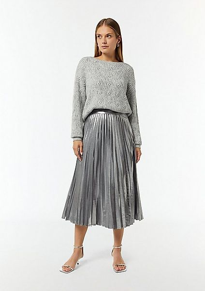 comma Midirock Rock Plissee-Rock mit Metallic-Effekt günstig online kaufen