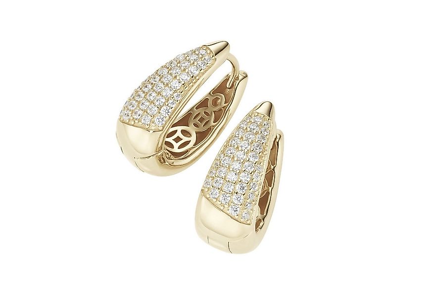 GIORGIO MARTELLO MILANO Paar Creolen ovale Form, mit Zirkonia, Silber 925 günstig online kaufen