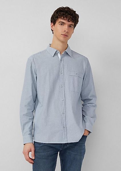 s.Oliver Langarmhemd Hemd Regular Fit: Gemustertes Langarmhemd mit Kentkrag günstig online kaufen