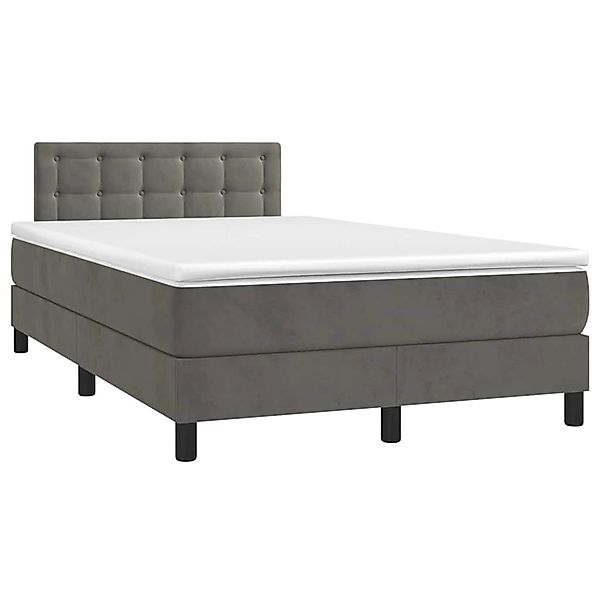vidaXL Boxspringbett mit Matratze & LED Dunkelgrau 120x190 cm Samt 3270178 günstig online kaufen