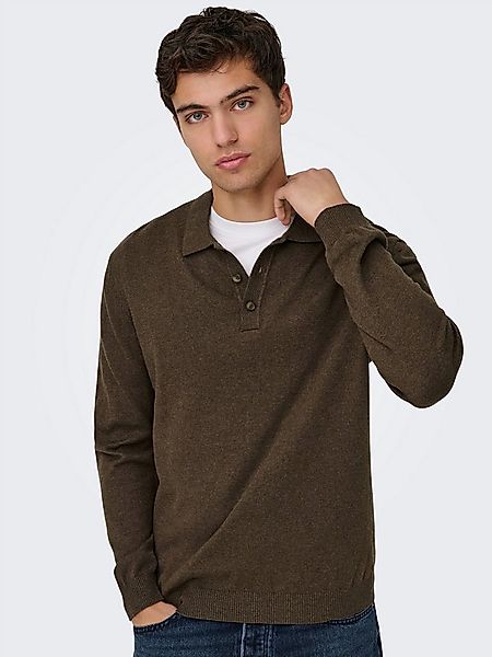 ONLY & SONS Polokragenpullover ONSLOUI REG 12 LS MEL POLO KNIT günstig online kaufen