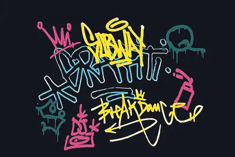 A.S. Création Vliestapete »Graffiti-Tapete Schwarz Bunt Breakdance & Subway günstig online kaufen