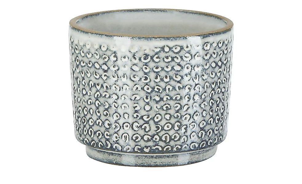 HOME STORY Übertopf   ¦ grau ¦ Steinzeug ¦ Maße (cm): H: 9  Ø: 11 Accessoir günstig online kaufen
