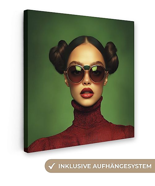 OneMillionCanvasses® Leinwandbild Frau - Grün - günstig online kaufen