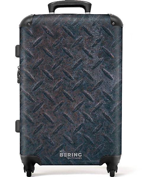 NoBoringSuitcases.com© Hartschalen-Trolley Dunkle Metallplatte mit Diamants günstig online kaufen