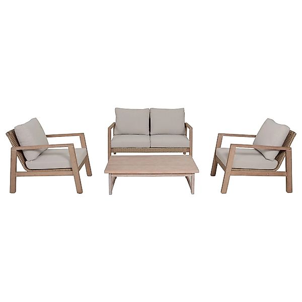 Garden Pleasure Lounge-Set San Mateo 4-teilig mit Kissen Braun FSC® günstig online kaufen