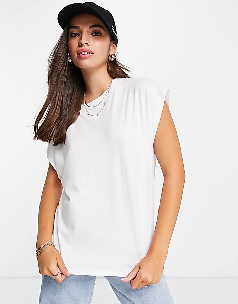 Pull&Bear – Weißes Oversize-T-Shirt günstig online kaufen