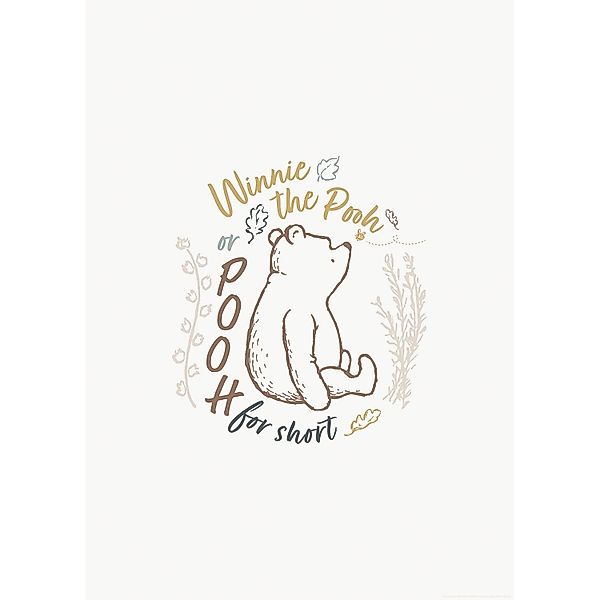 Komar Wandbild Disney Winnie the Pooh for Short 50 cm x 70 cm Beige günstig online kaufen