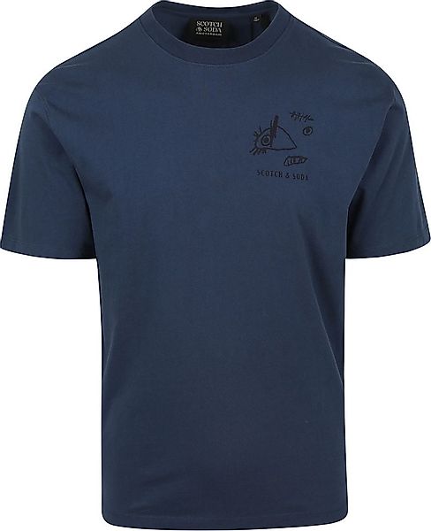 Scotch And Soda T-Shirt Navy Print - Größe M günstig online kaufen