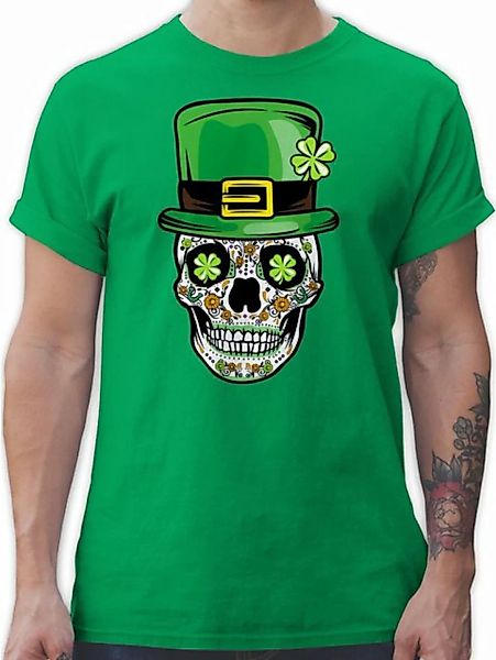 Shirtracer T-Shirt Totenkopf Kleeblatt Glücksbringer St. Patricks Day günstig online kaufen