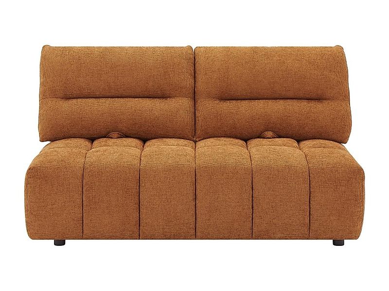 Sofa 2-Sitzer mit verstellbarer Rückenlehne - Strukturstoff - Terracotta - günstig online kaufen