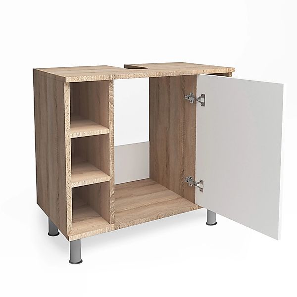 Vicco Waschbeckenunterschrank Fynn, Sonoma/Weiß, 60 x 54 cm (1-St) günstig online kaufen
