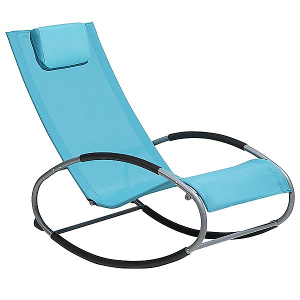 Beliani Gartenliege Blau Schwarz Silber 107x62x88 günstig online kaufen