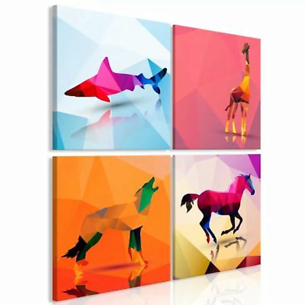 artgeist Wandbild Geometric Animals (4 Parts) mehrfarbig Gr. 90 x 90 günstig online kaufen