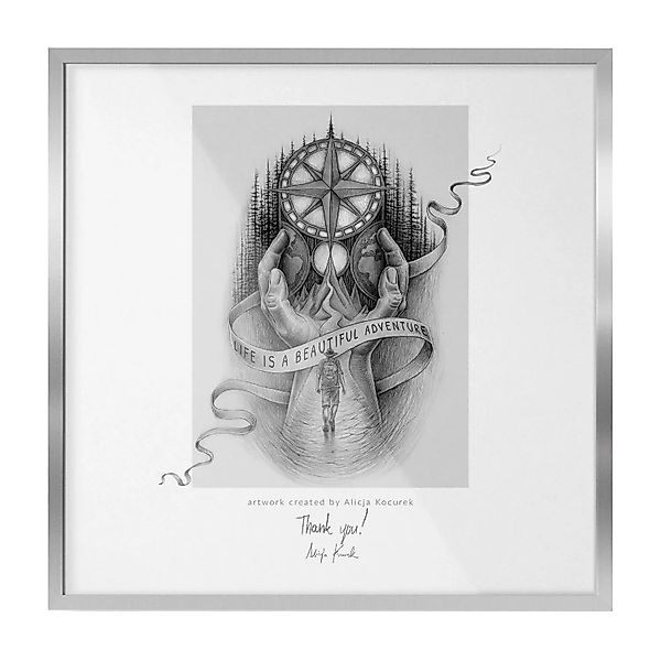 Tulup Bilderrahmen Foto Rahmen 50x50 cm Silber Bilderrahmen Fotorahmen Bild günstig online kaufen