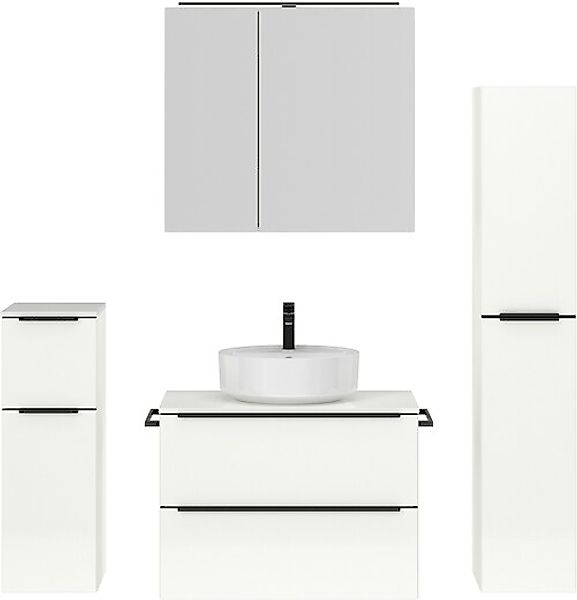 nobilia® Badmöbel-Set »Alvene« vormontiert, mit Soft-Close, 4 Stk. tlg. günstig online kaufen