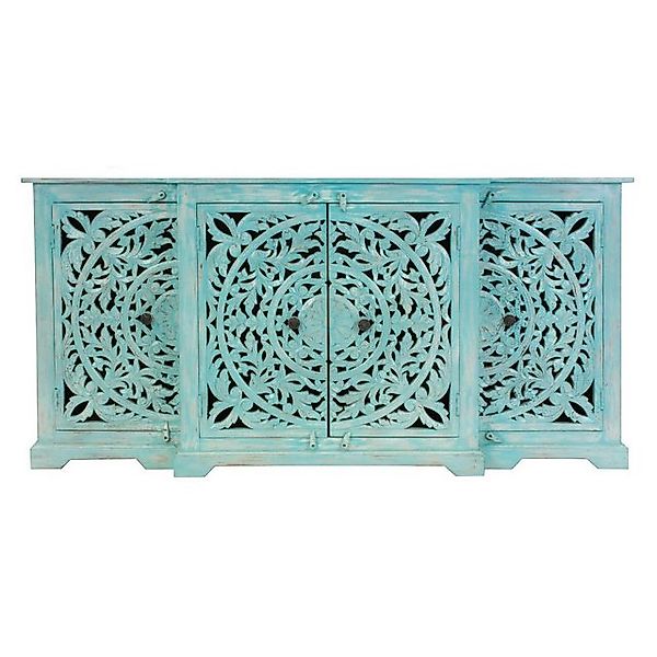 Oriental Galerie Unterschrank Indien Sideboard Mira Türkis 180 cm günstig online kaufen