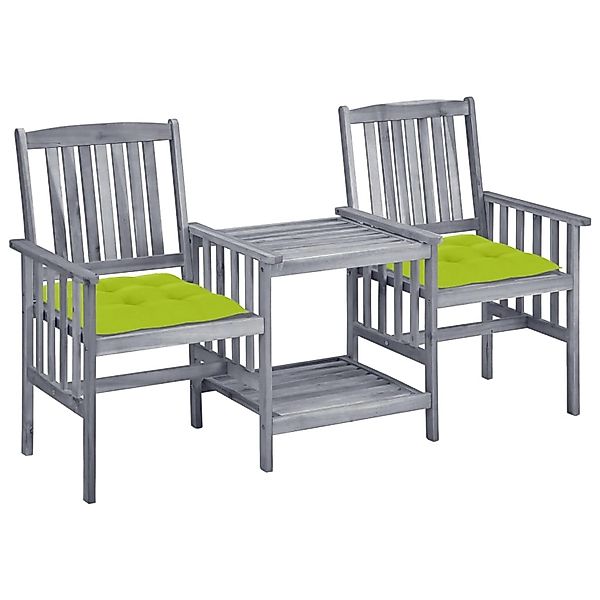 vidaXL Gartenstühle mit Teetisch und Kissen Massivholz Akazie 3061328 günstig online kaufen