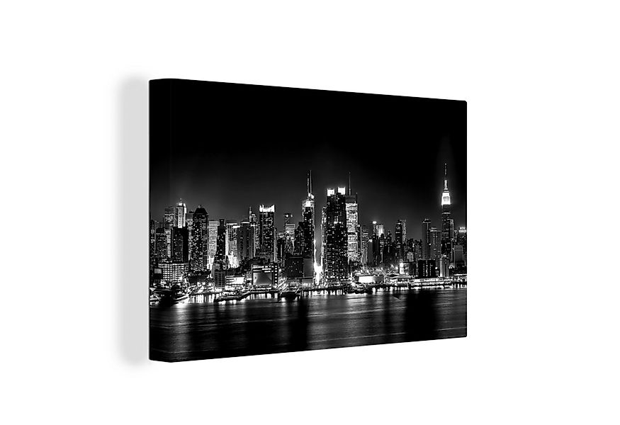 OneMillionCanvasses® Leinwandbild New Yorker Skyline bei Nacht - schwarz un günstig online kaufen