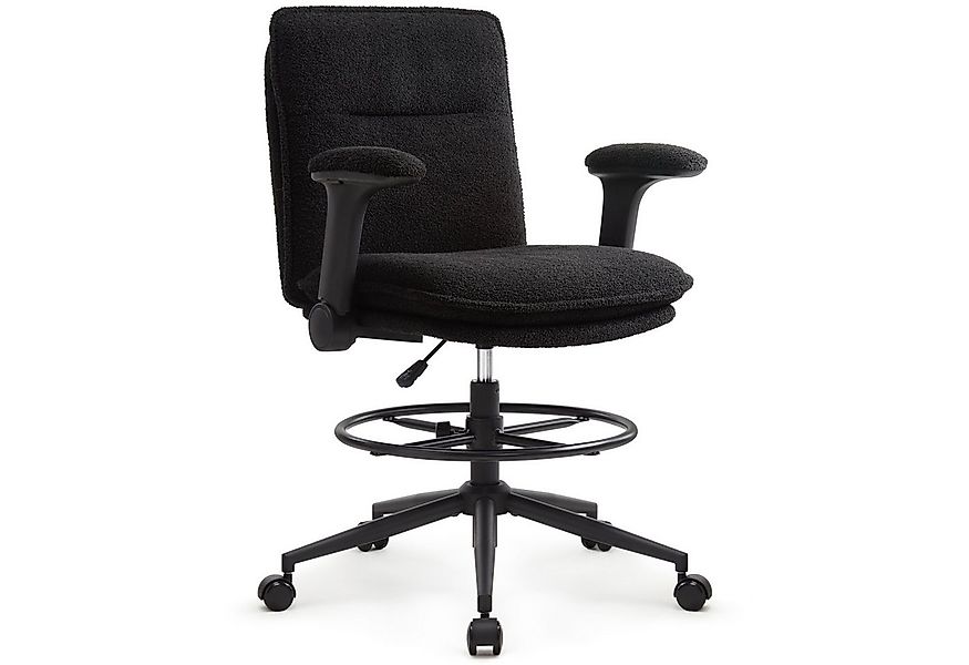 IWMH Drehstuhl mit Rollen, Höhenverstellbar Bürostuhl mit Fußstützenring (T günstig online kaufen