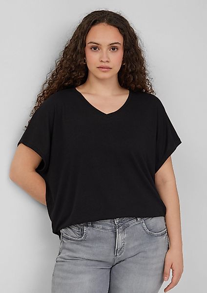 QS Kurzarmshirt T-Shirt Locker geschnittenes T-Shirt günstig online kaufen