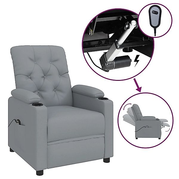 vidaXL Relaxsessel Elektrisch Hellgrau Stoff 3098839 günstig online kaufen