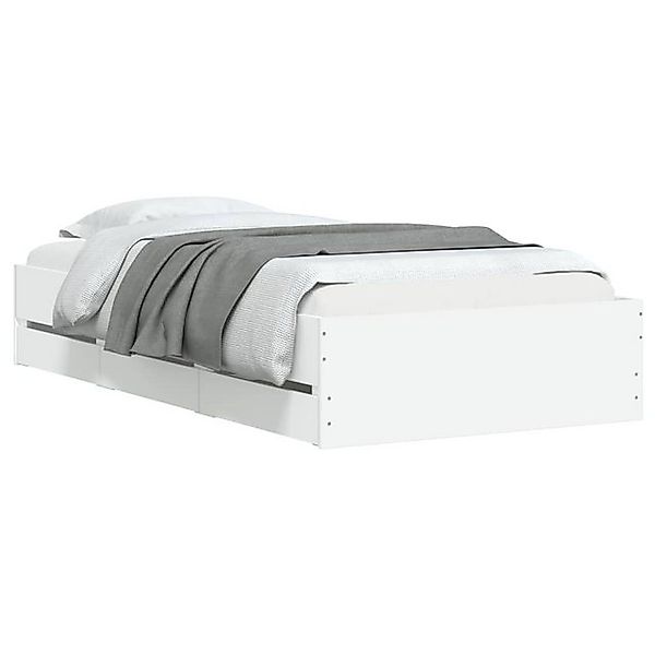 vidaXL Bett Bettgestell mit Schubladen Weiß 90x200 cm Holzwerkstoff günstig online kaufen