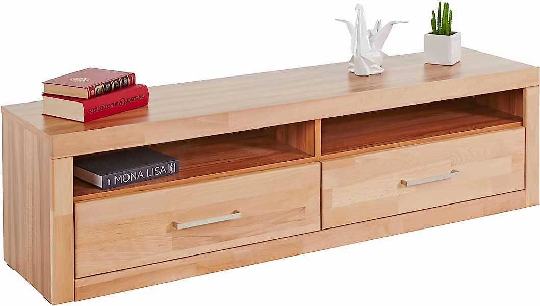 Home affaire Lowboard "Ribe,140cm breit,38cm hoch mit 2 Klappen,Oberplatte günstig online kaufen